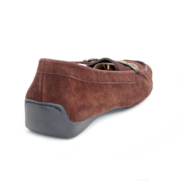Stuart Weitzman Brown Suede Rhinestone Driving Moccasins: Size 11 M - Picture 2 of 8